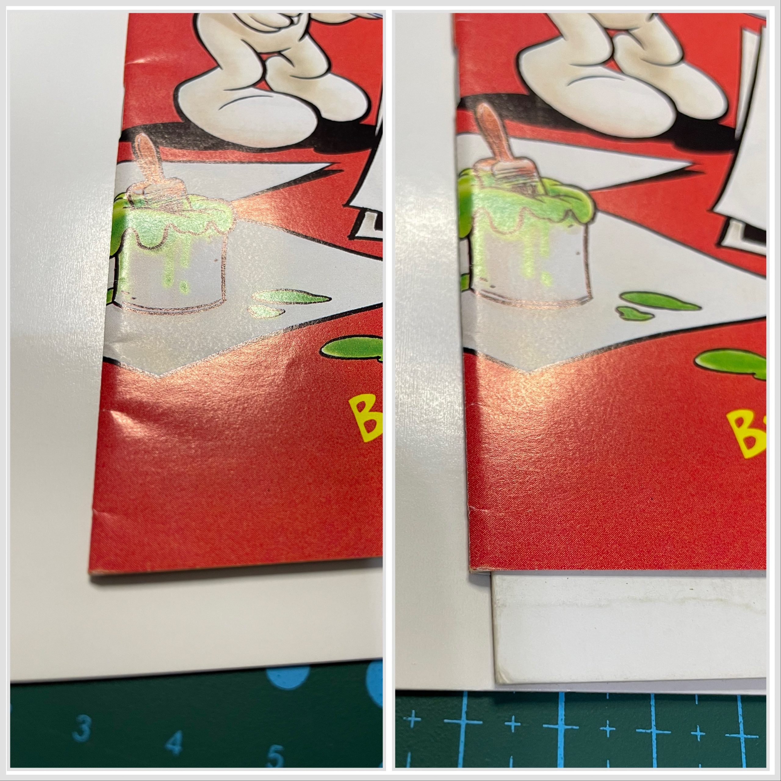 Comic Presser removes spine ticks.