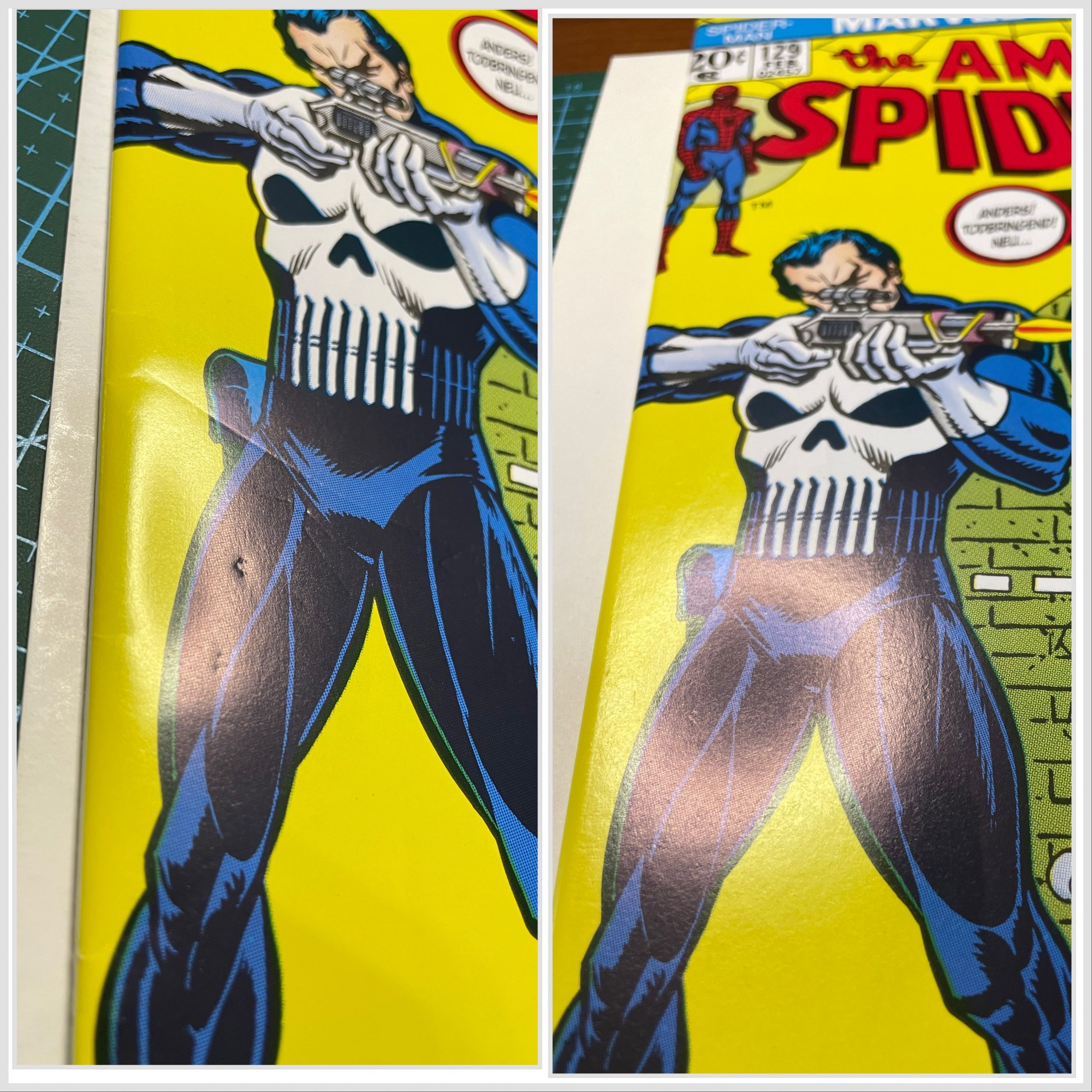 Comic pressing and cleaning to remove crease